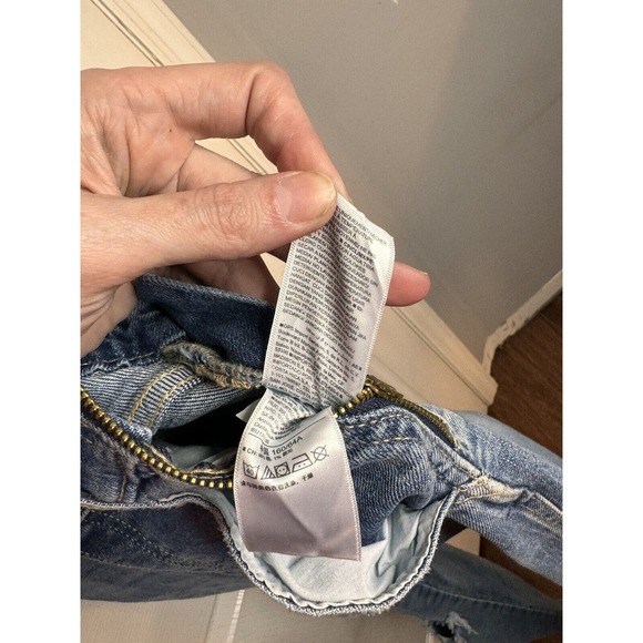 Old Navy Women's Blue Denim Bib Overalls Distressed Size 2 Stretch - Picture 6 of 7